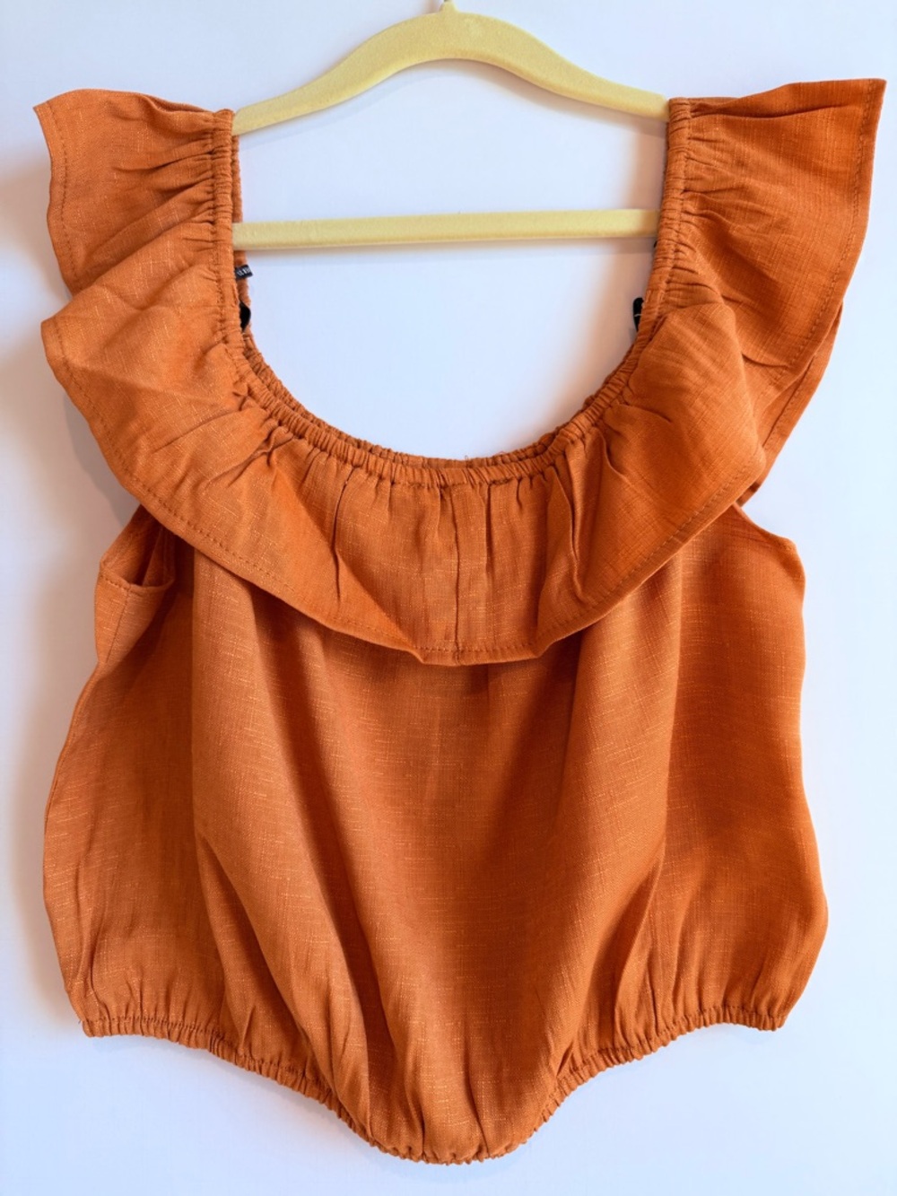 Forever 21 Rust Orange Ruffle Button-Front Camisole - Picture 4 of 6